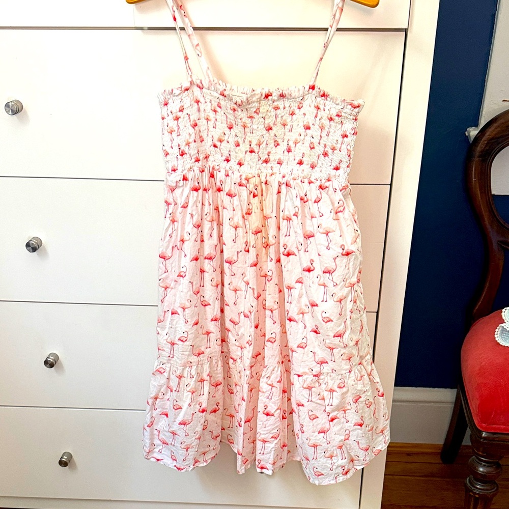 Janie and Jack Pink Flamingo Print Dress